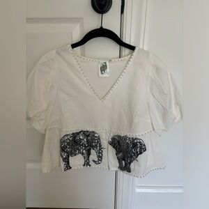 QUEEN OF SPARKLES ladies top. Size XS Never worn ALABAMA